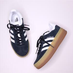 ADIDAS Gazelle Bold Suede Sneakers Black Sporty Style Classic Womens 8/ Mens 6.5